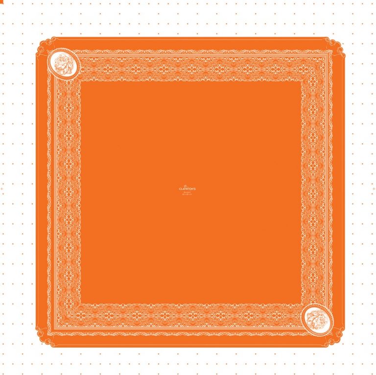 BRODERY SQUARE orange, hárok 70x70 cm