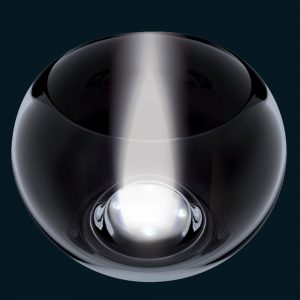 LED svietiaca váza BUBBLE transparent 18x13 cm, čirá