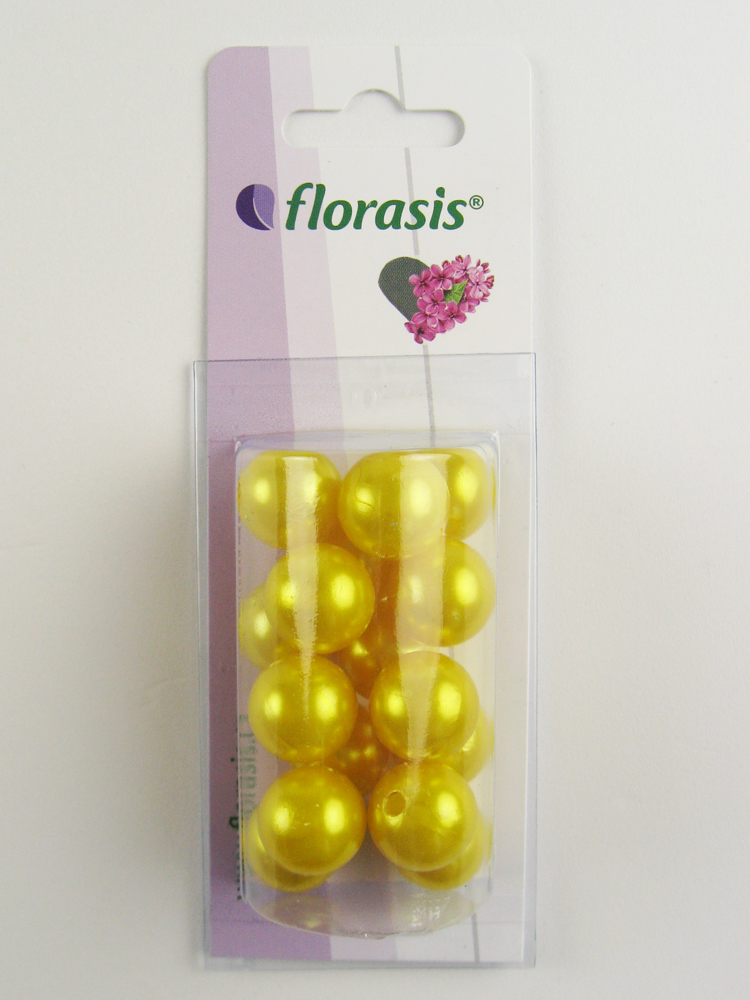 OASIS® PERLY dekoračné 14mm, žlté (16ks)