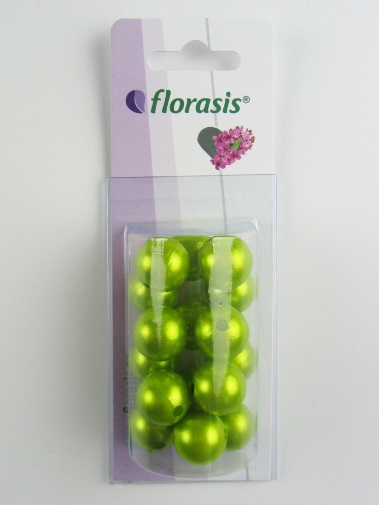 OASIS® PERLY dekoračné 14mm, svetlo zelené (16ks)