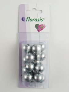 OASIS® PERLY dekoračné 14 mm, strieborné (16ks)