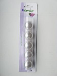 OASIS® PERLY dekoračné 24mm, biele (5ks)