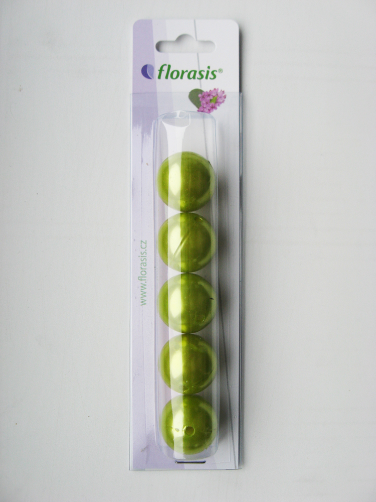 OASIS® PERLY dekoračné 24mm, svetlo zelené (5ks)