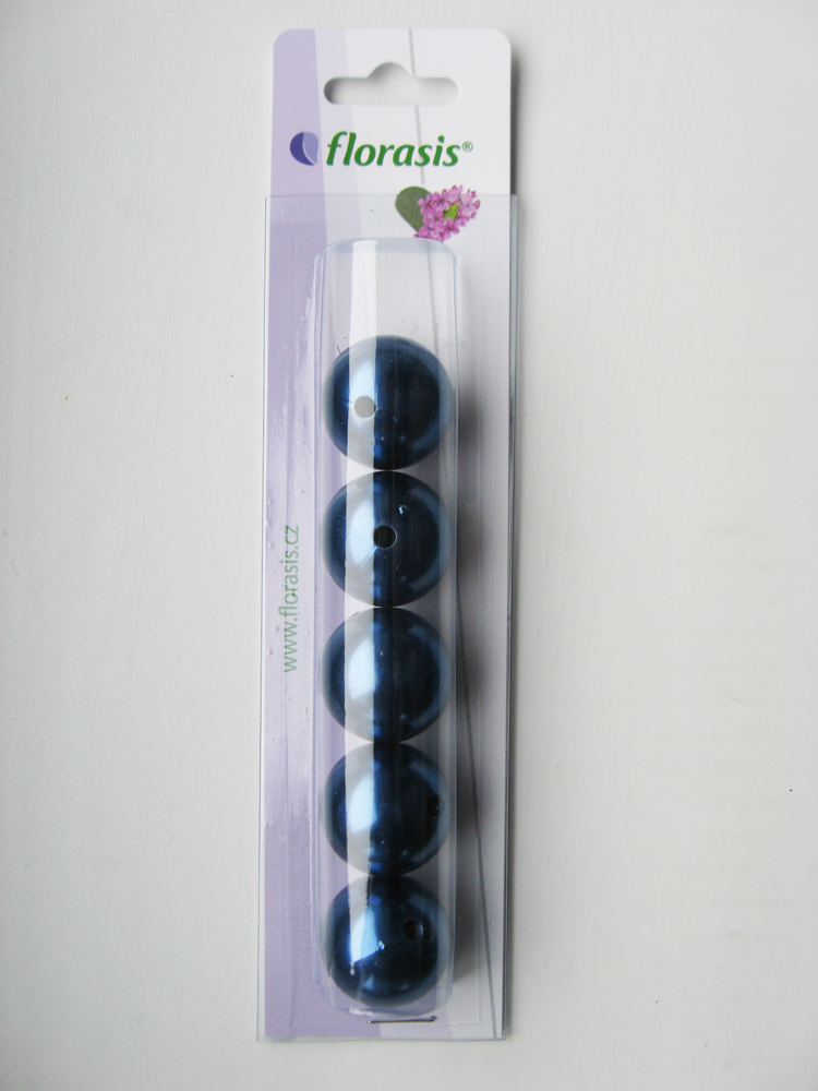 OASIS® PERLY dekoračné 24mm, modré (5ks)