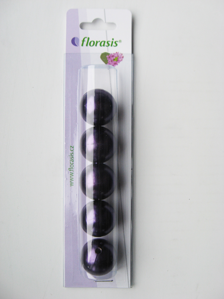 OASIS® PERLY dekoračné 24mm, tmavo fialové (5ks)