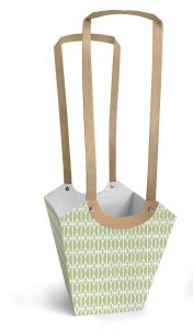 Taška AQUA PATTERN M ALMOND - papierová s polybagom zelená
