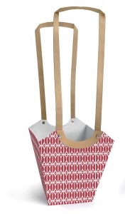 Taška AQUA PATTERN M BURGUNDY - papierová s polybagom bordová