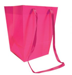 TAŠKA ELEGANT S fuchsia papierová, laminovaná z vonku aj z vnútra