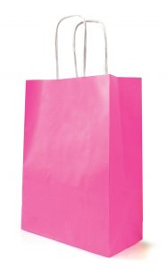 (-30%)Taška KRAFT S ružová 180x80x220 mm papierová