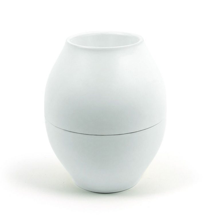 Váza DIABOLO plastová, 17,5×15 cm biela