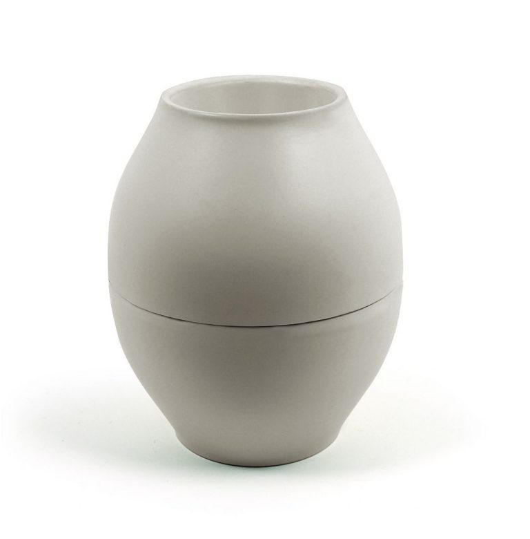 Váza DIABOLO plastová, 17,5×15 cm sivá