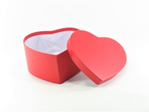 HEART BOX RED 21x21xh10 CM