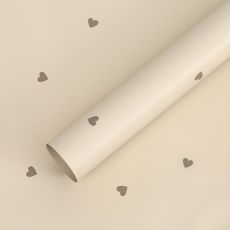 FÓLIA POLYPRO MAT BEIGE/GREY HEARTS 60/60CM