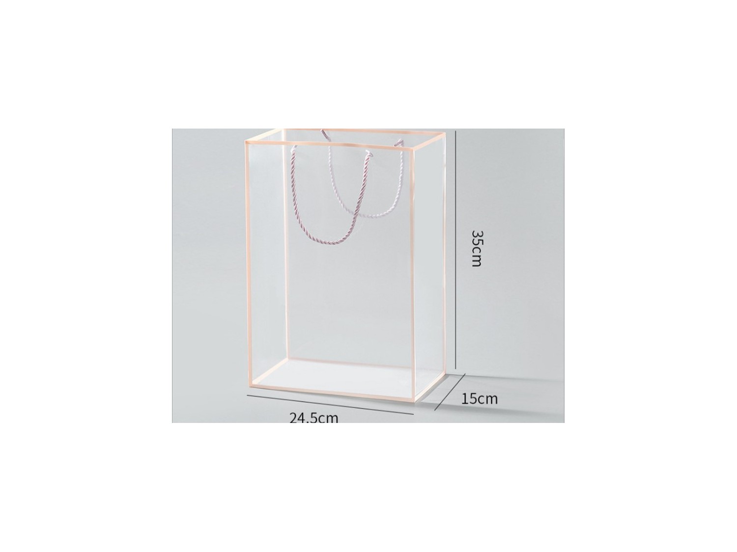 TAŠKA TRANSPARENT/PEACH 24,5x15x35 CM